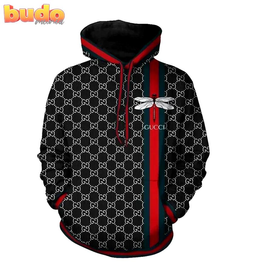 Gucci dragonfly black unisex hoodie gucci logo hoodie for men women