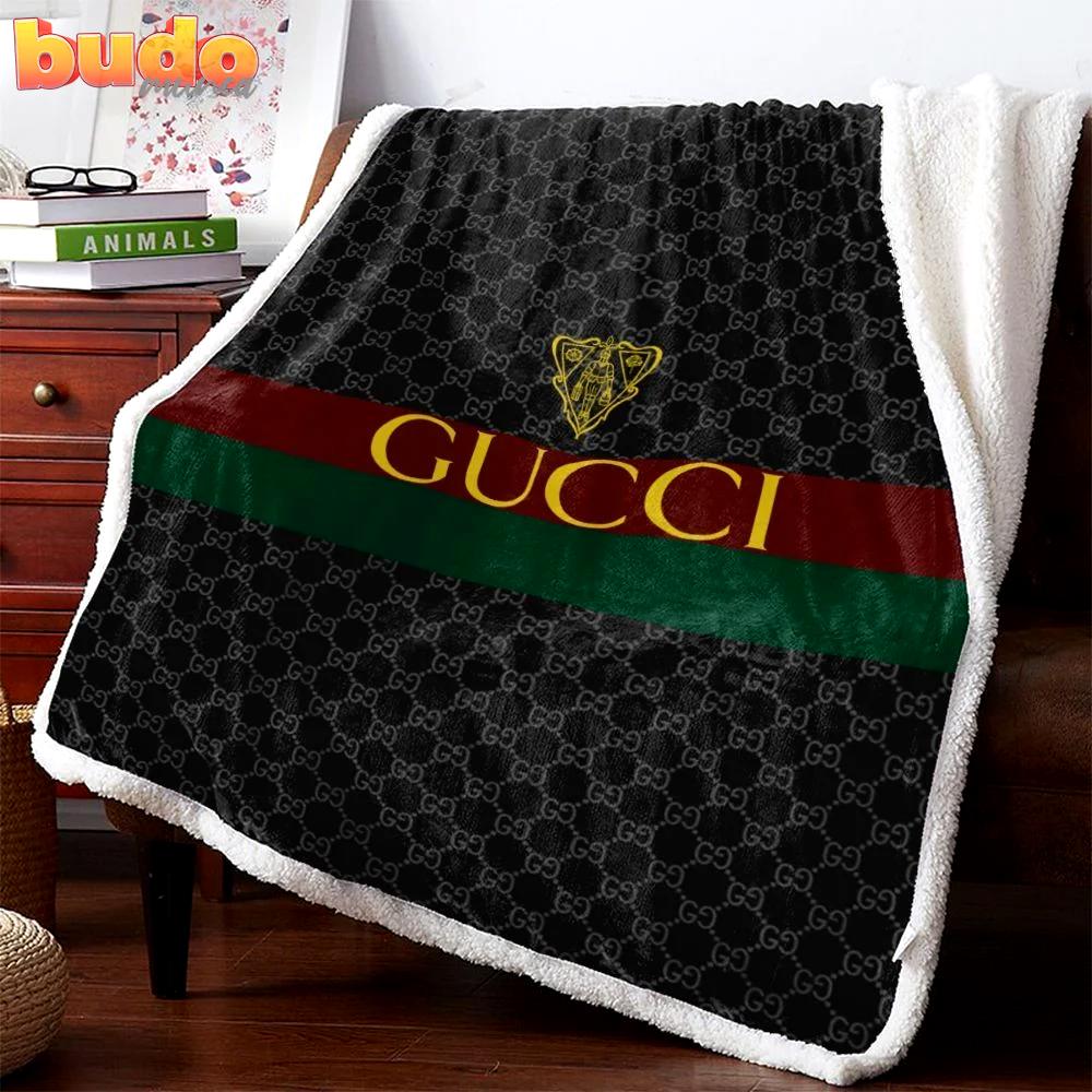 Gucci fashion luxury brand premium blanket fleece home decor