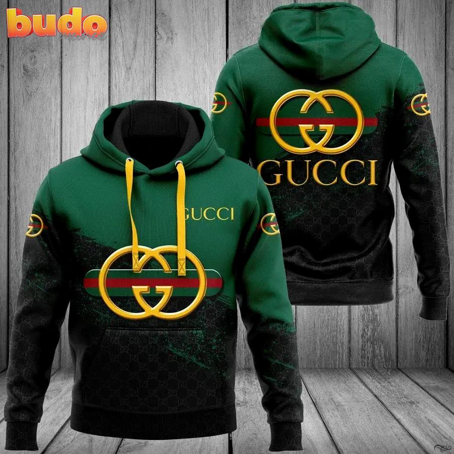 Gucci green logo hoodie for men women