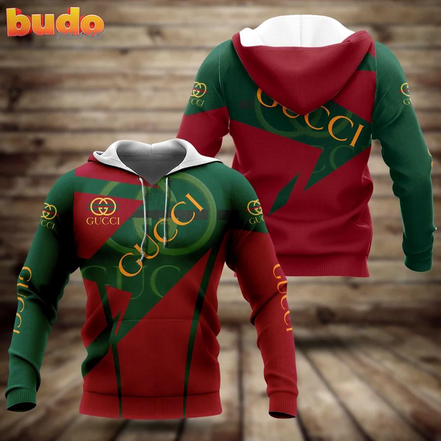 Gucci green red golden logo luxury brand premium hoodie for men women