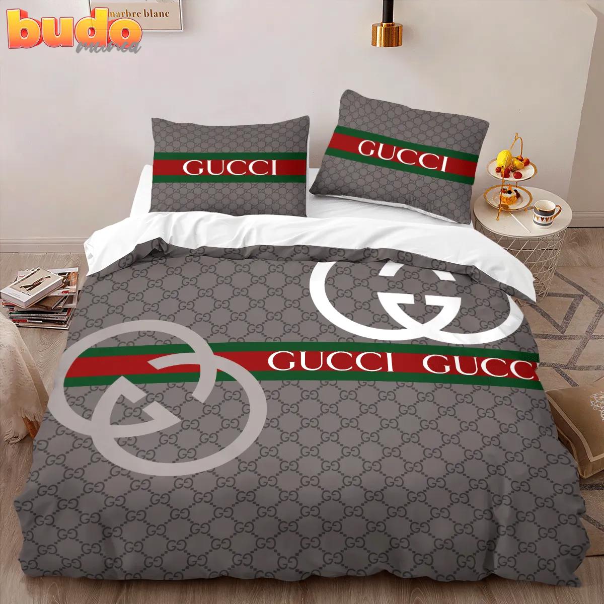 Gucci grey limited luxury brand high-end bedding set home decor