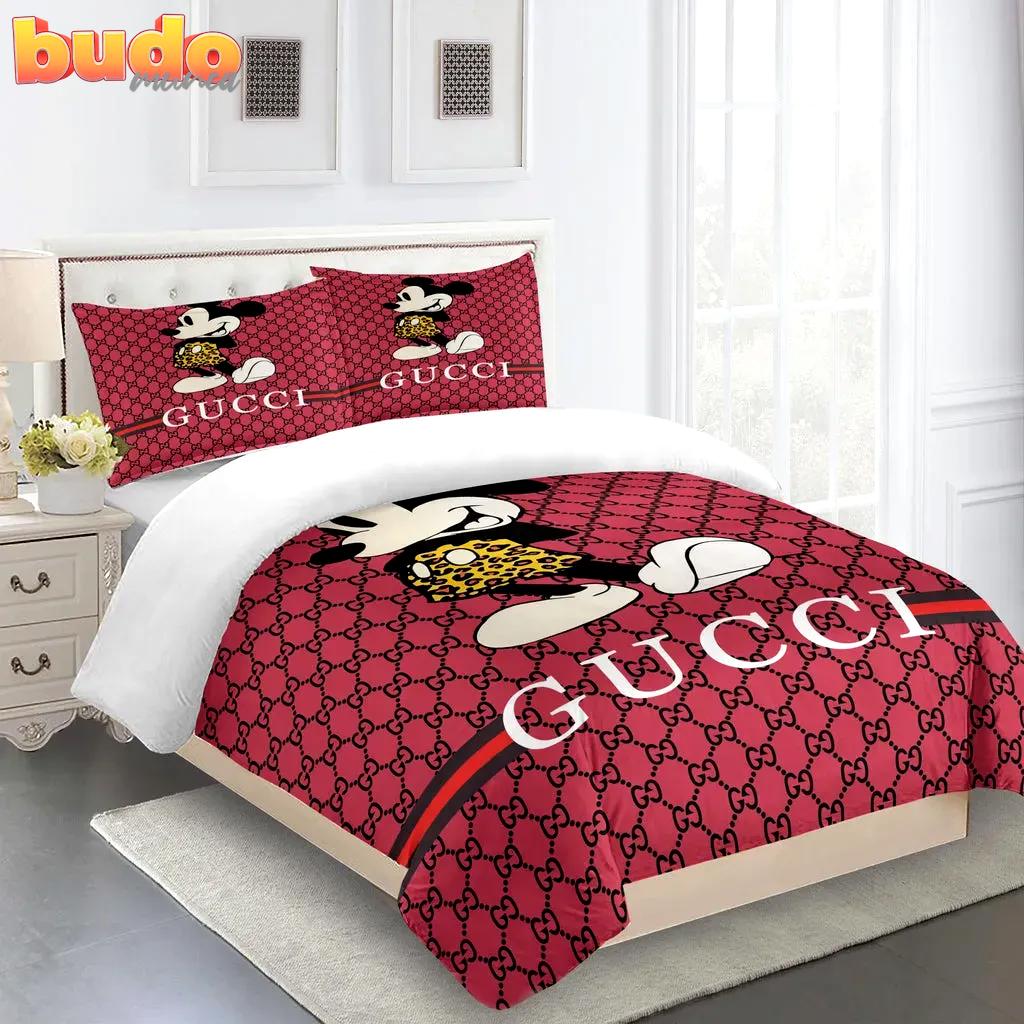 Gucci mickey premium limited luxury brand fashion bedding set home decor