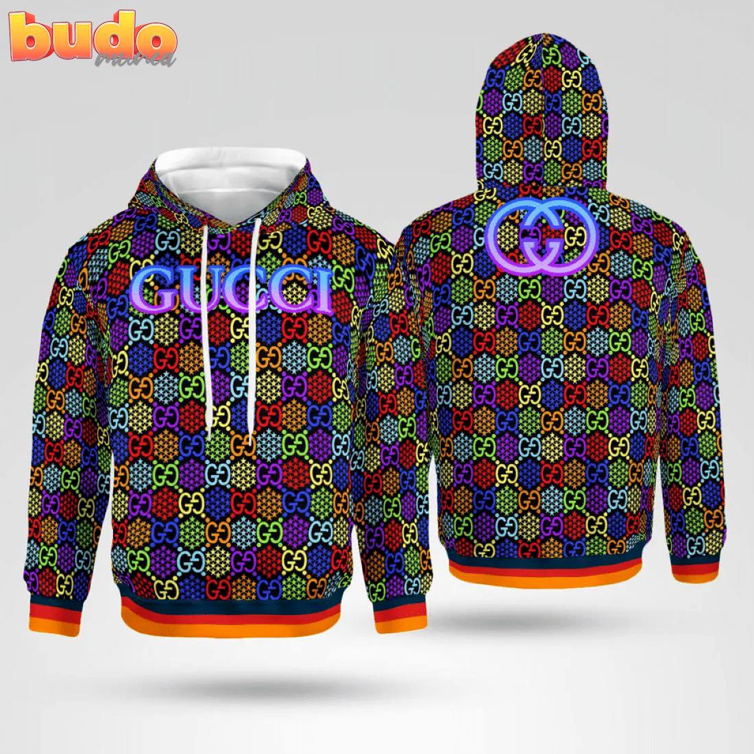 Gucci multicolor unisex hoodie for men women luxury brand clothing clothes outfit