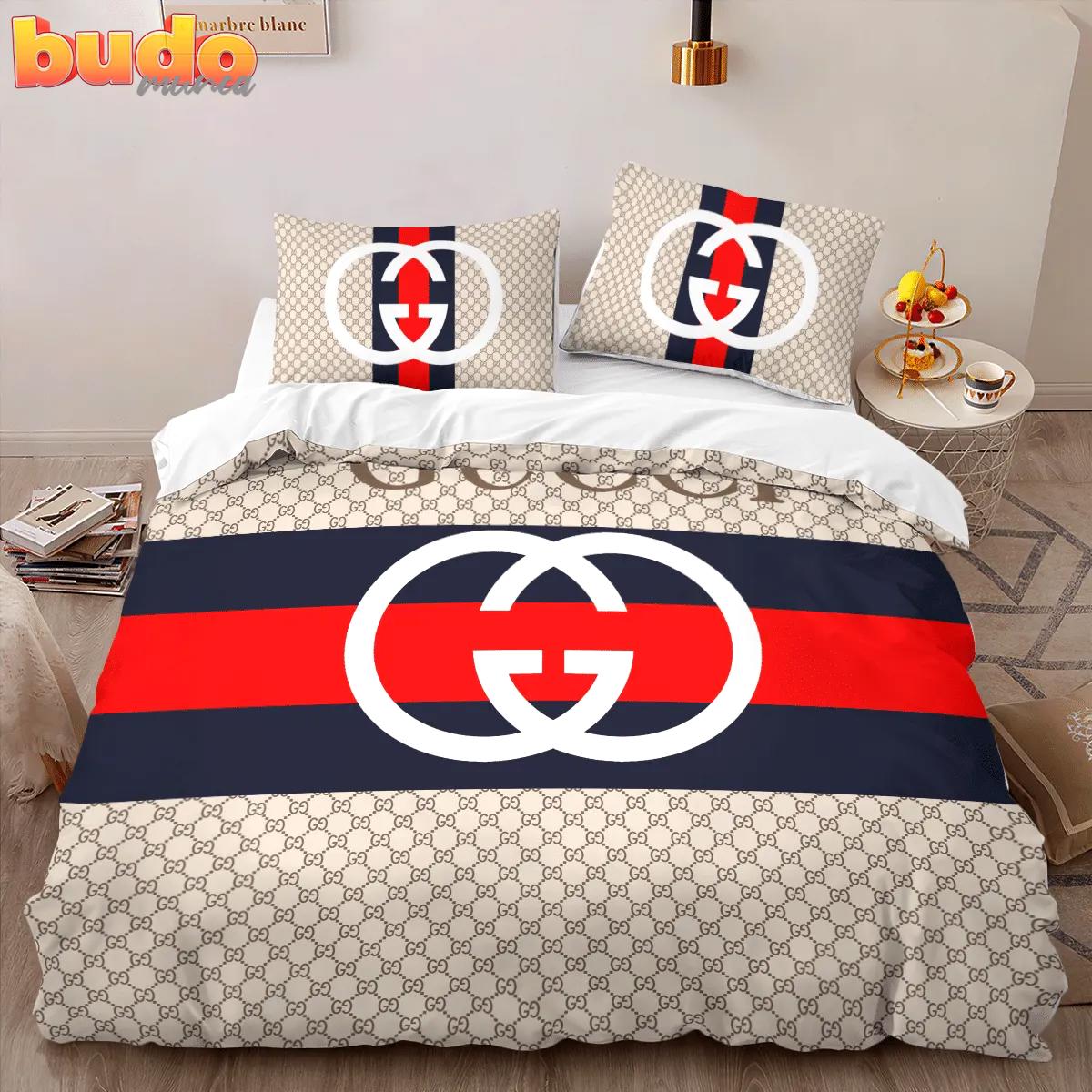 Gucci new hot fashion logo premium luxury brand high-end bedding set lv home decor