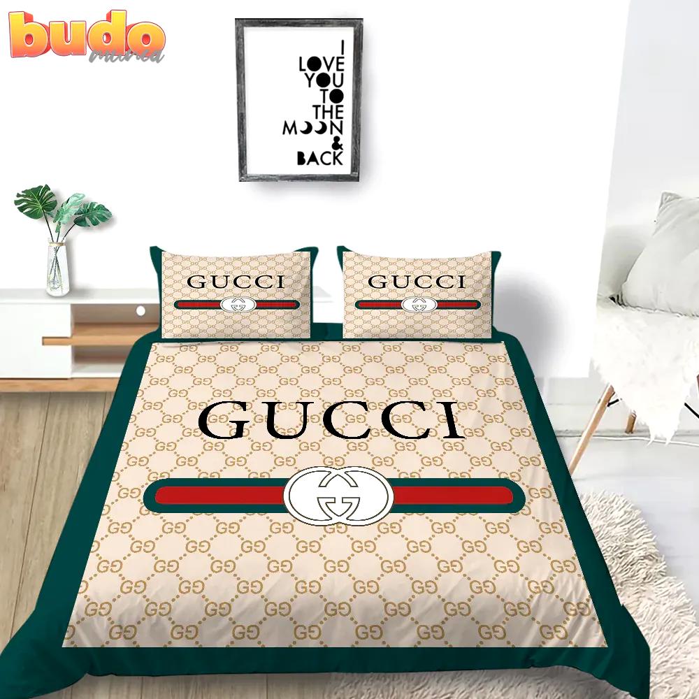 Gucci new logo luxury fashion brand bedding set bedspread duvet cover set