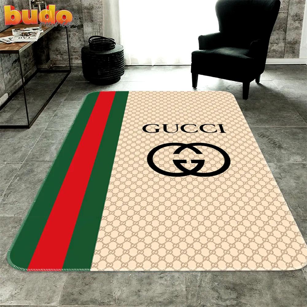 Gucci red blue beige luxury fashion luxury brand rug carpet home decor