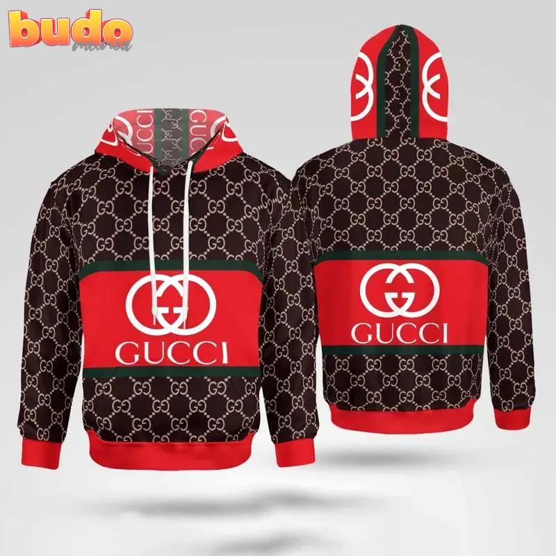 Gucci red brown unisex hoodie gucci logo hoodie for men women