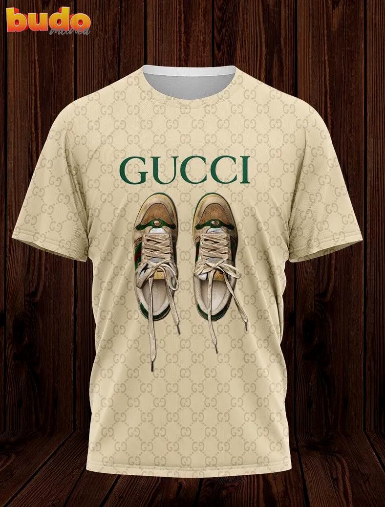 Gucci shoes beige luxury brand t-shirt outfit for men women