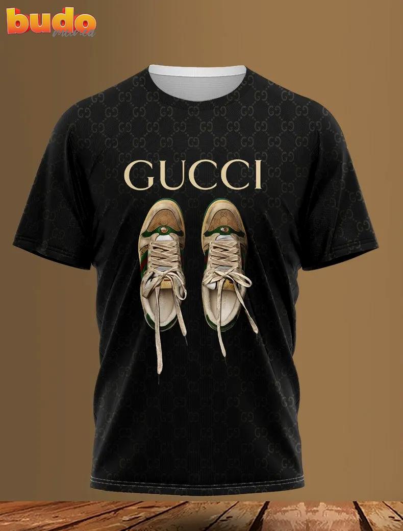 Gucci shoes black luxury brand t-shirt outfit for men women
