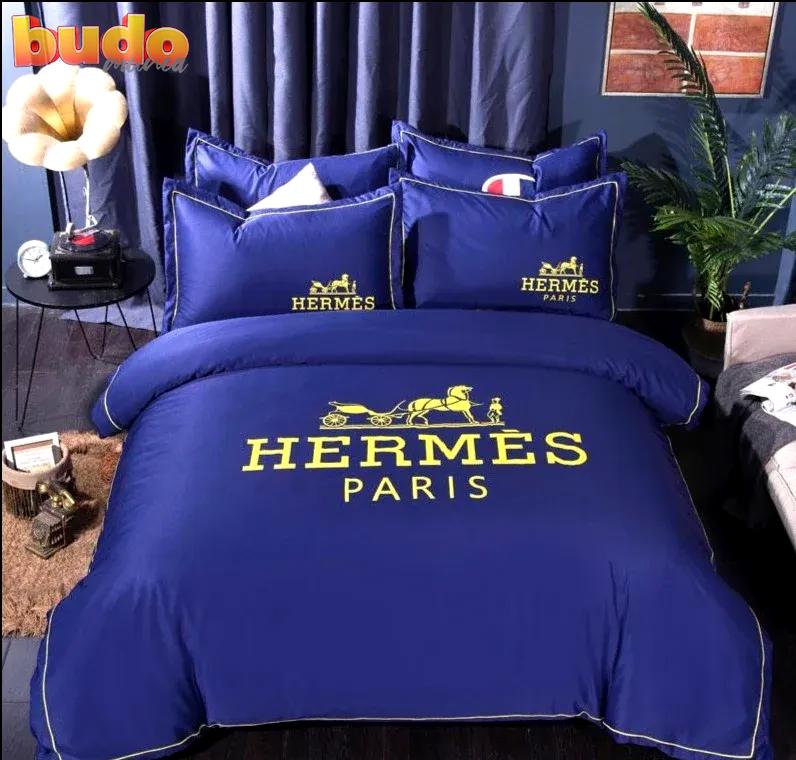 Hermes blue luxury brand bedding set bedspread duvet cover set home decor