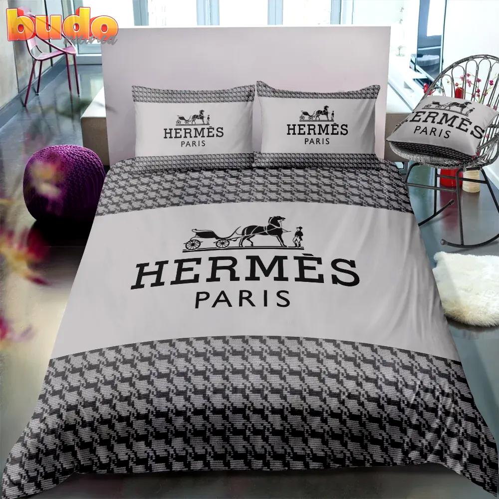 Hermes logo new luxury fashion brand bedding set bedspread duvet cover set