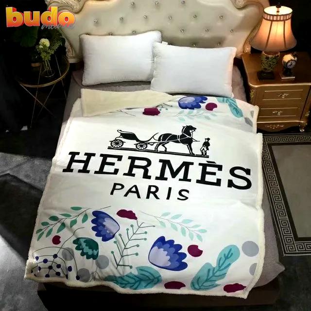 Hermes paris luxury brand premium blanket fleece home decor