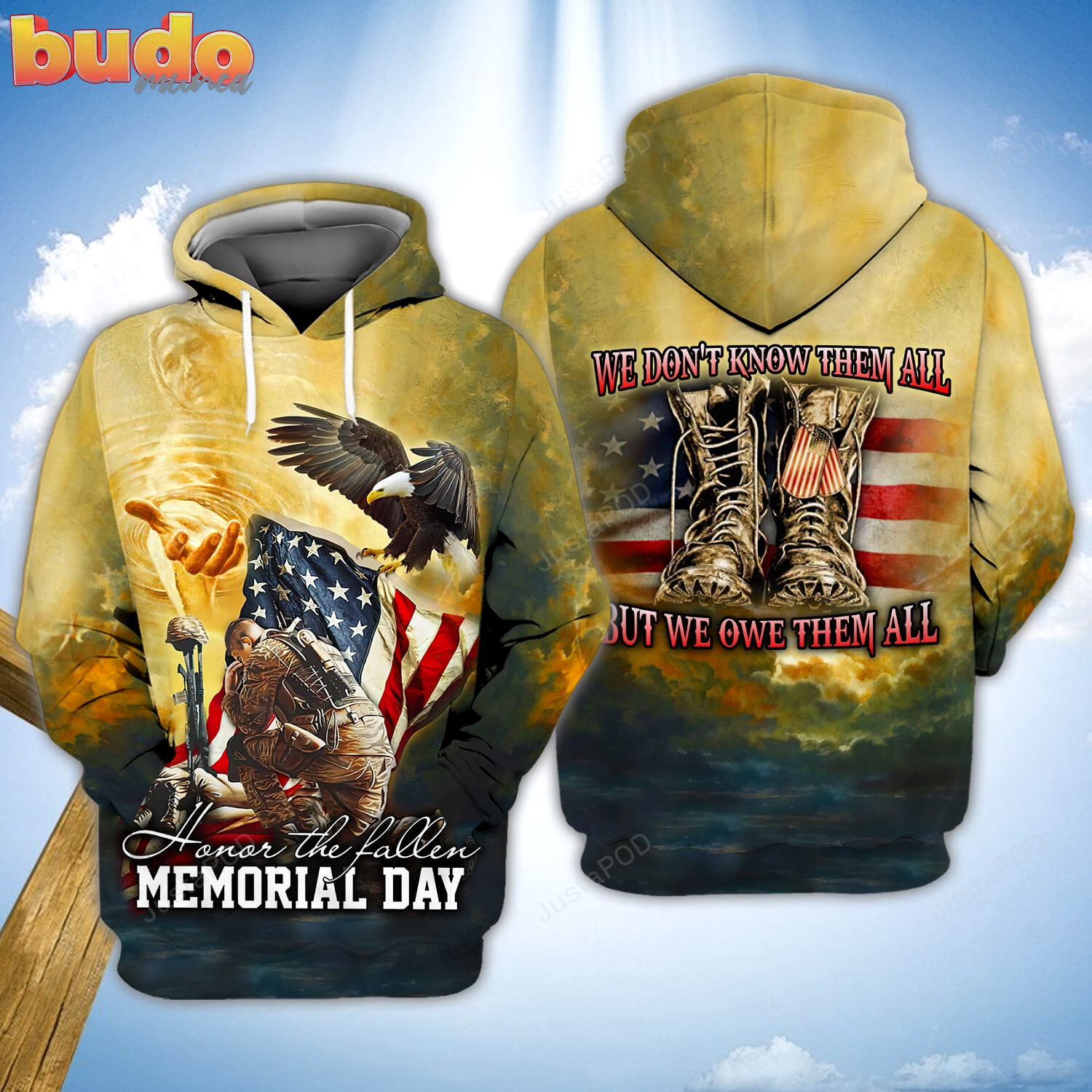 Honor the fallen memorial day 3d all print hoodie, zip- up hoodie