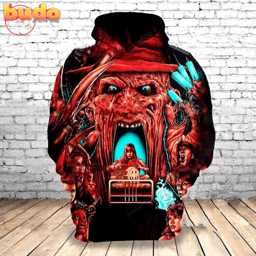 Horror movies nightmare of elm street 3d all over printed hoodie, zip- up hoodie