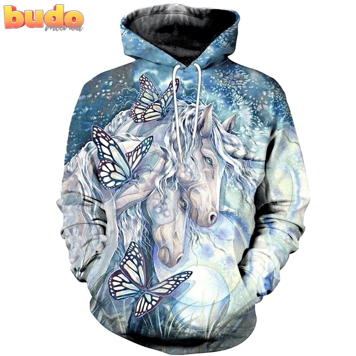 Horse 3d all over printed hoodie, zip- up hoodie