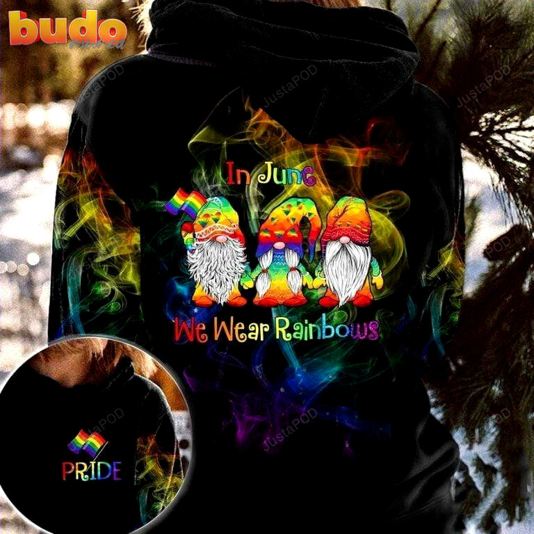 In june we wear rainbows 3d all print hoodie, zip- up hoodie