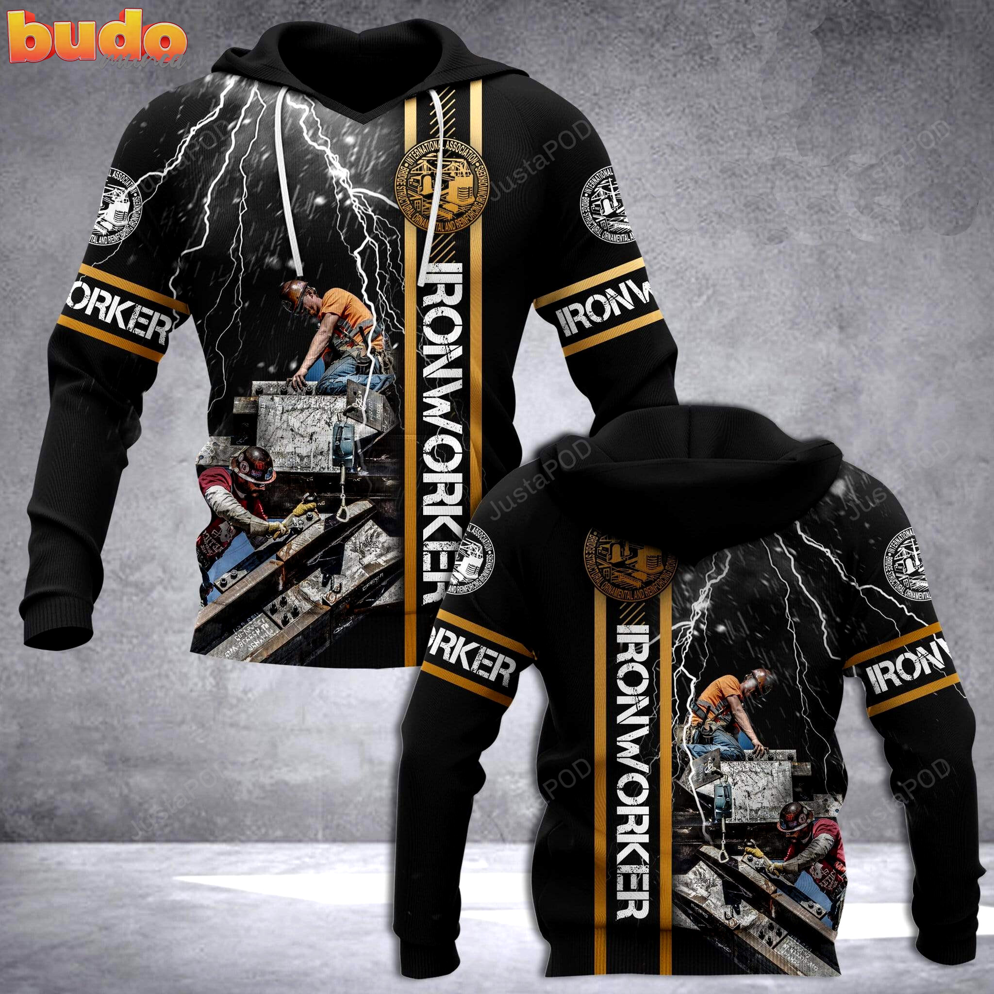Ironworker thunder 3d all print hoodie, zip- up hoodie