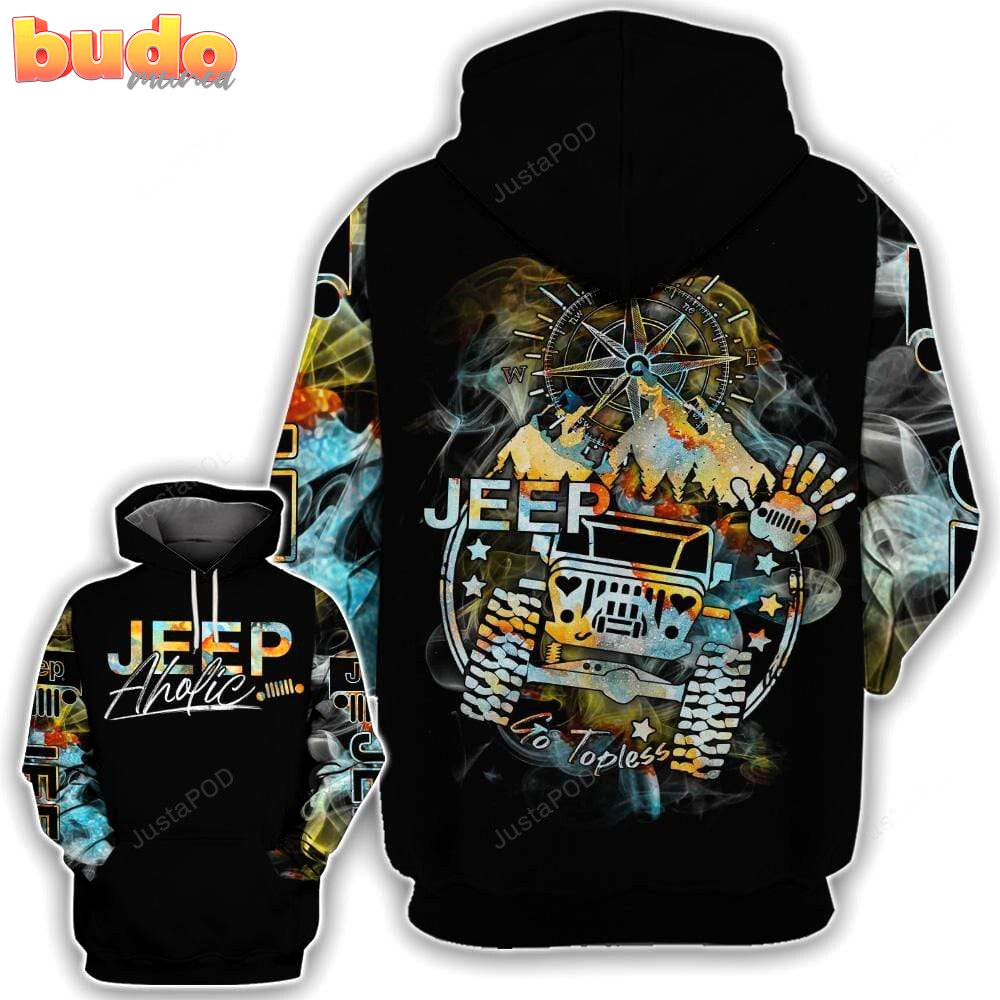 Jeep aholic compass 3d all print hoodie, zip- up hoodie