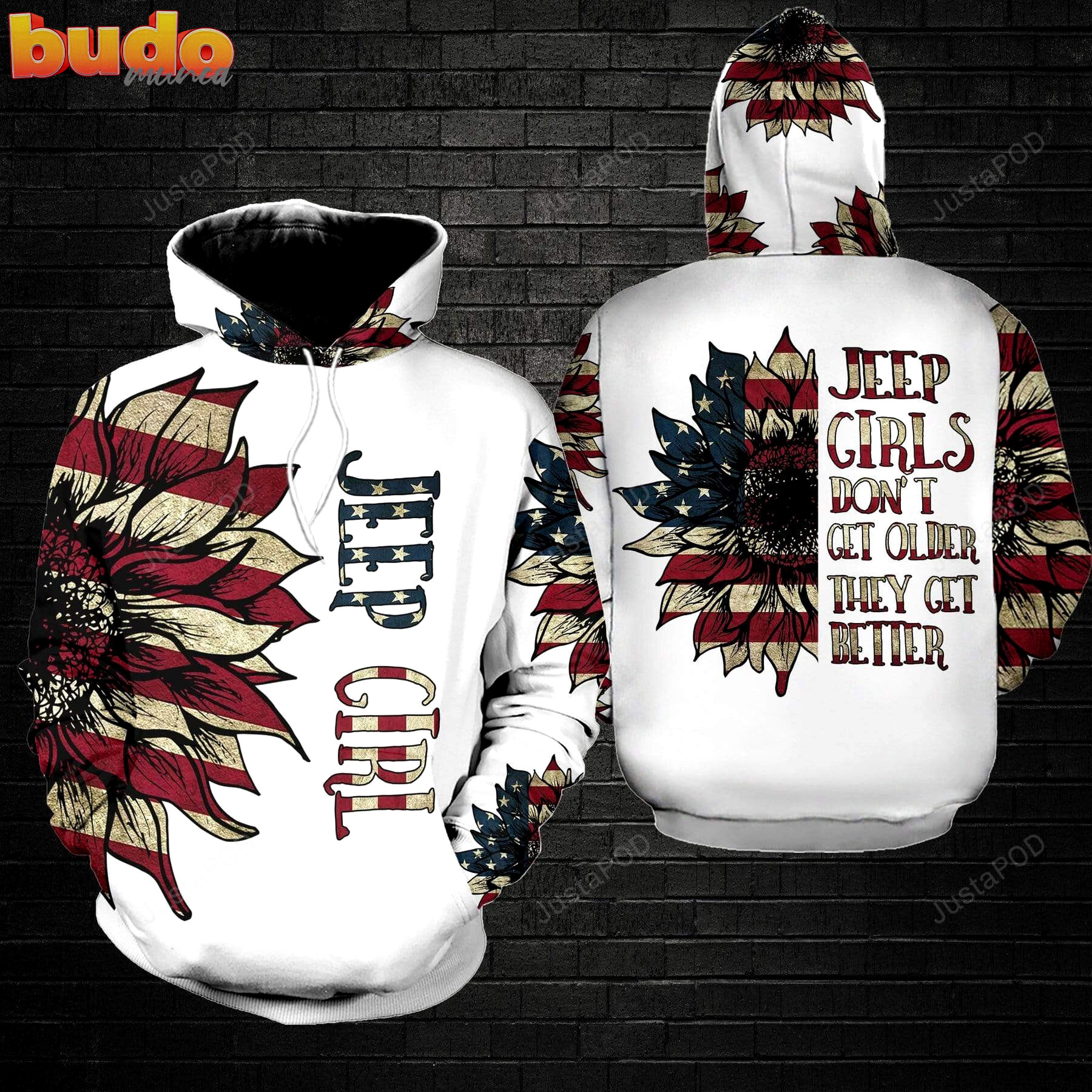 Jeep girl don’t get older american flag 3d all print hoodie, zip- up hoodie