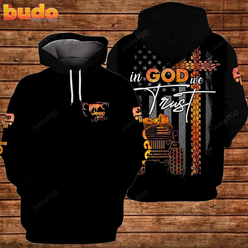 Jeep in god we trust 3d all print hoodie, zip- up hoodie