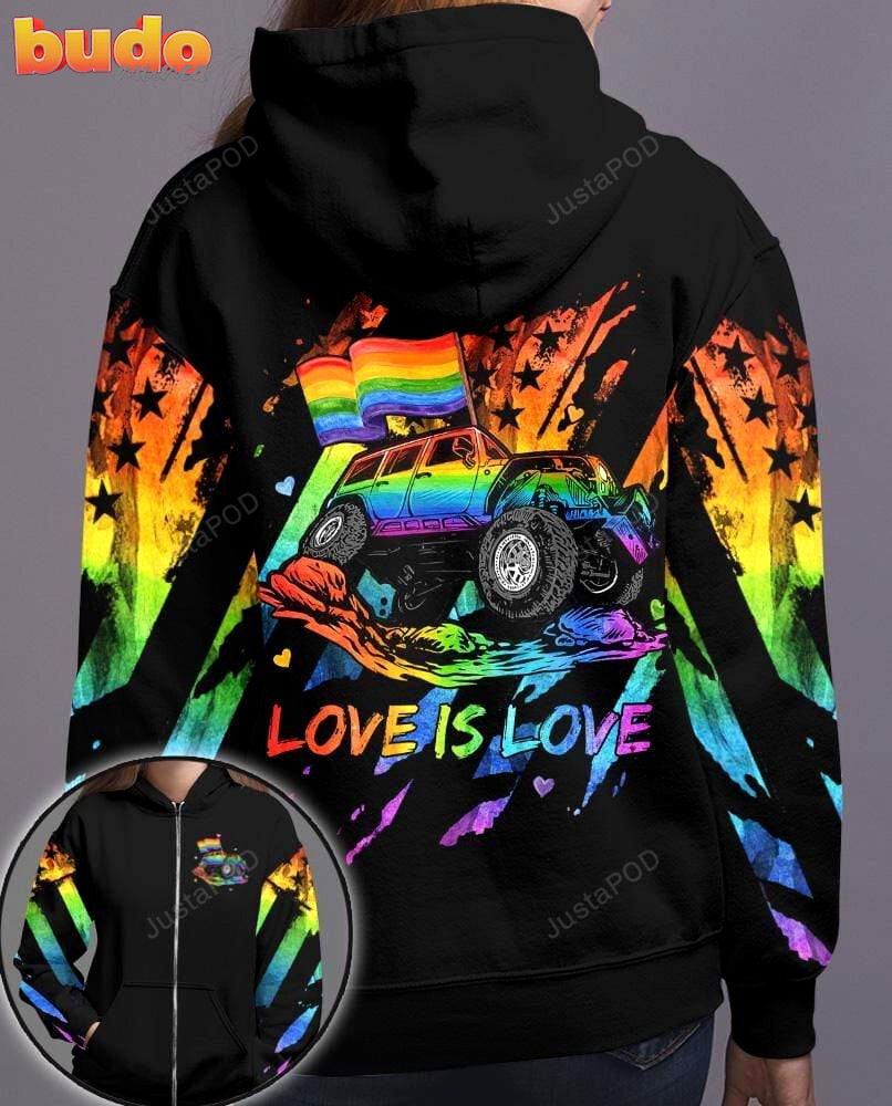 Jeep lgbt love is love 3d all print hoodie, zip- up hoodie