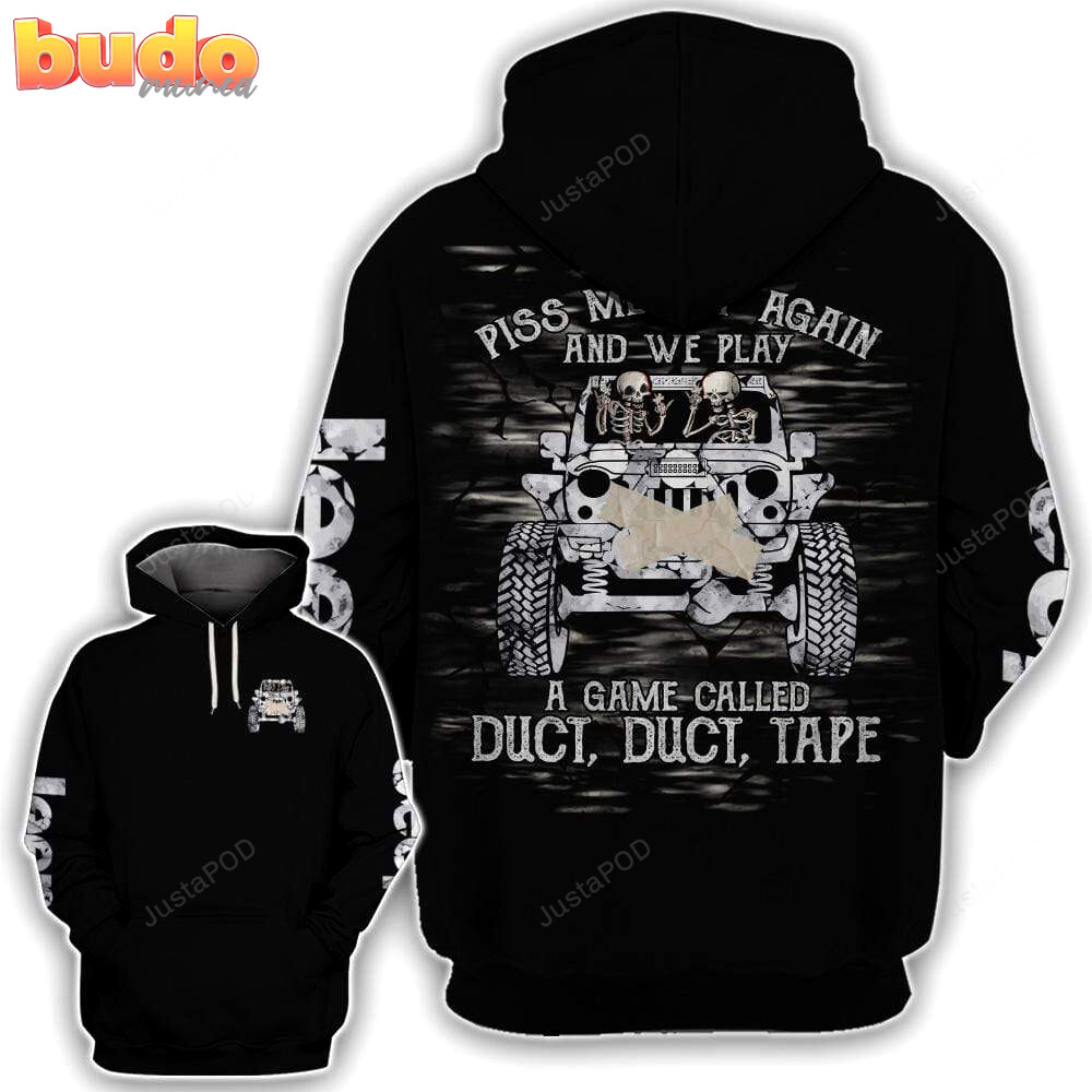 Jeep skull a game call duct duct tape 3d all print hoodie, zip- up hoodie
