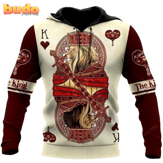 King hearts lion poker 3d all print hoodie, zip- up hoodie