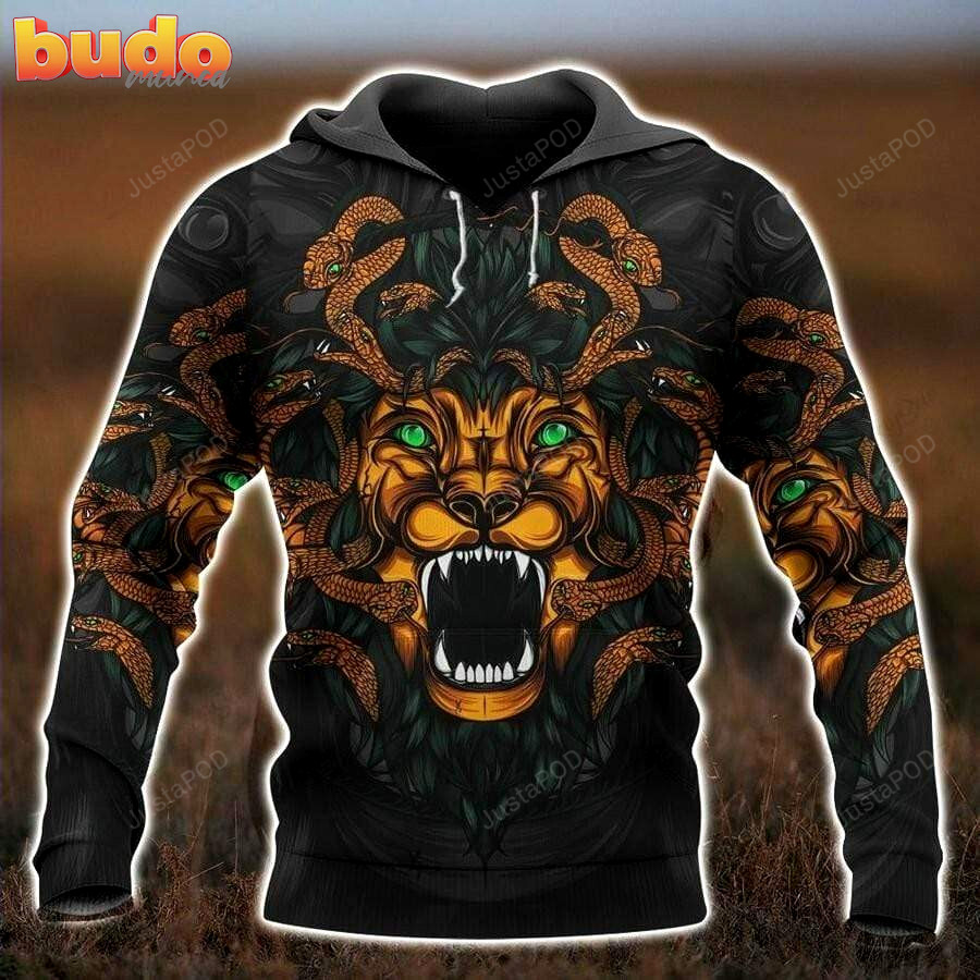 Lion and snakes 3d all print hoodie, zip- up hoodie