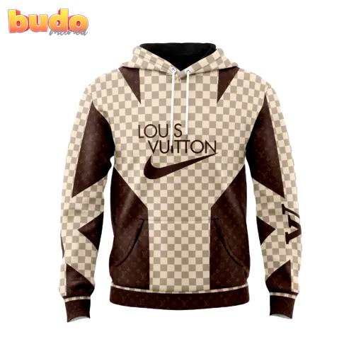 Louis vuitton beige brown unisex hoodie outfit for men women luxury brand clothing
