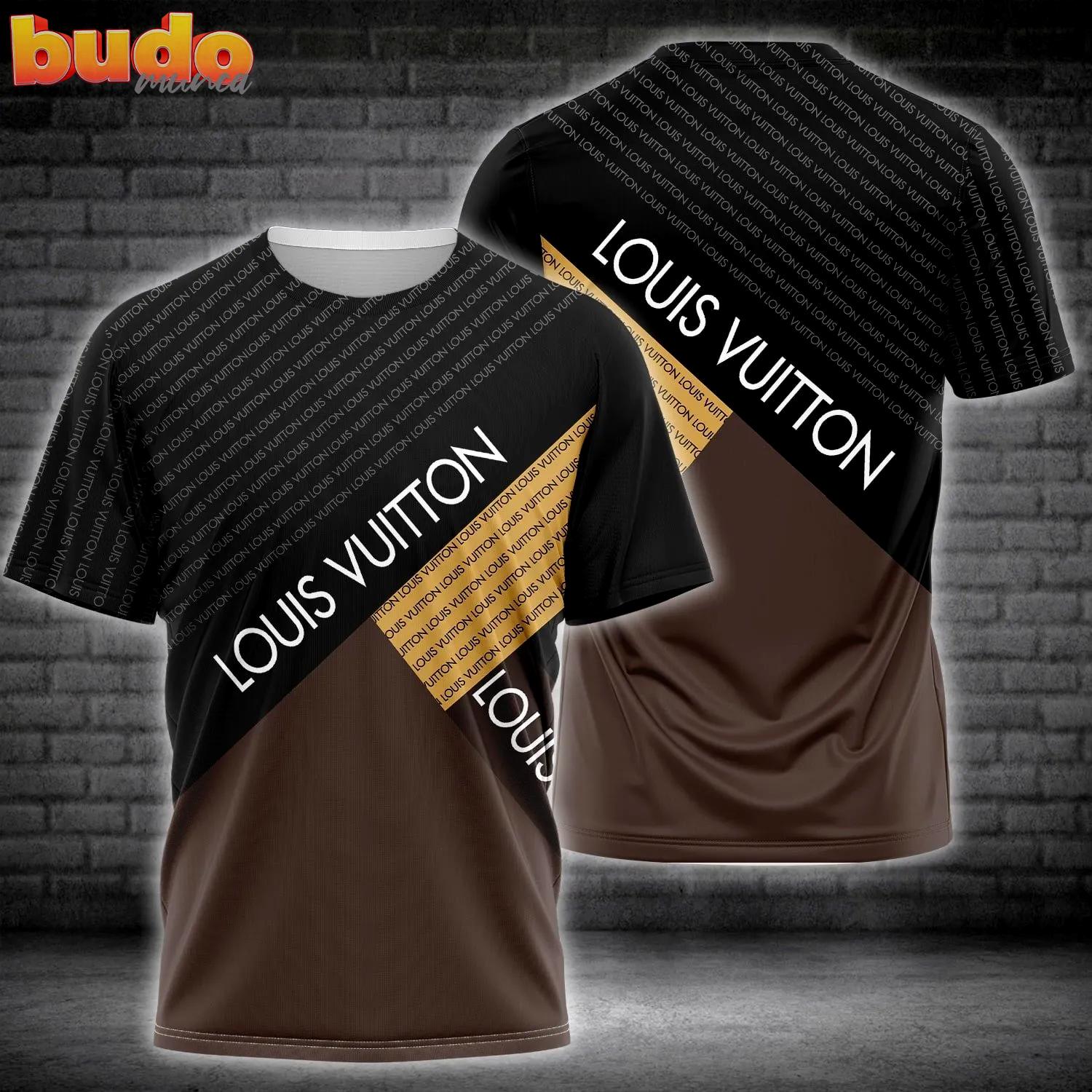 Louis vuitton black brown premium luxury brand t-shirt outfit for men women