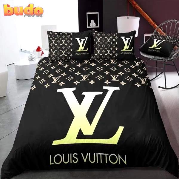 Louis vuitton black luxury brand high-end bedding set lv home decor