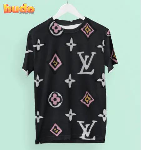 Louis vuitton black premium luxury brand t-shirt for men women