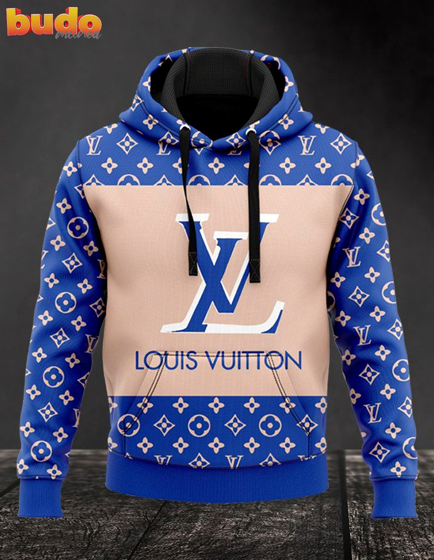 Louis vuitton blue unisex hoodie for men women lv luxury brand clothing clothes outfit