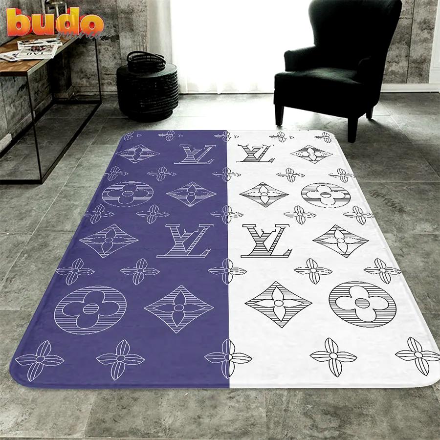 
                louis vuitton blue white luxury fashion luxury brand premium rug carpet home decor
            