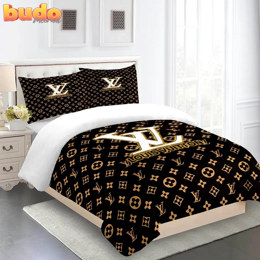 Louis vuitton brown luxury brand limited fashion premium bedding set home decor