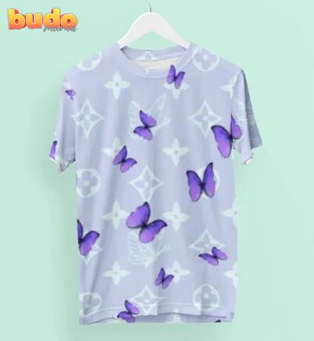 Louis vuitton butterfly purple luxury brand premium t-shirt outfit for men women