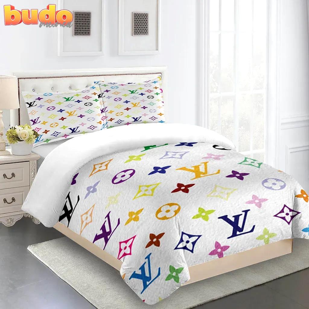Louis vuitton colorful luxury brand limited fashion premium bedding set home decor