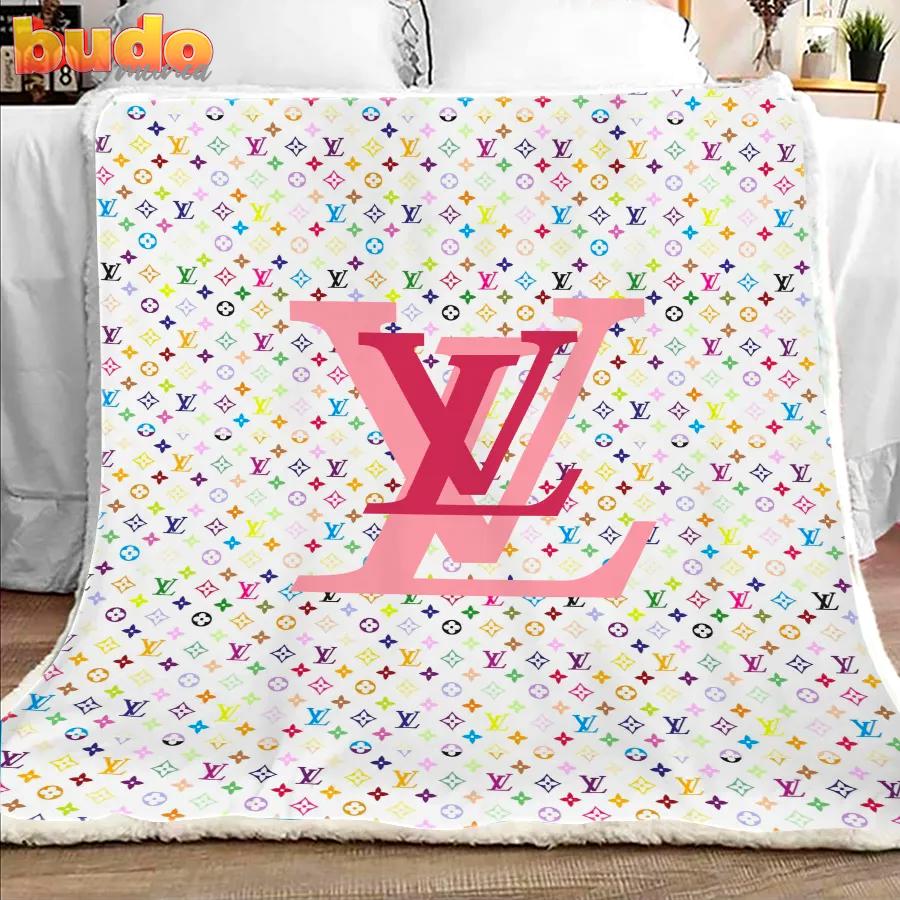 Louis vuitton colorful luxury brand premium blanket fleece home decor
