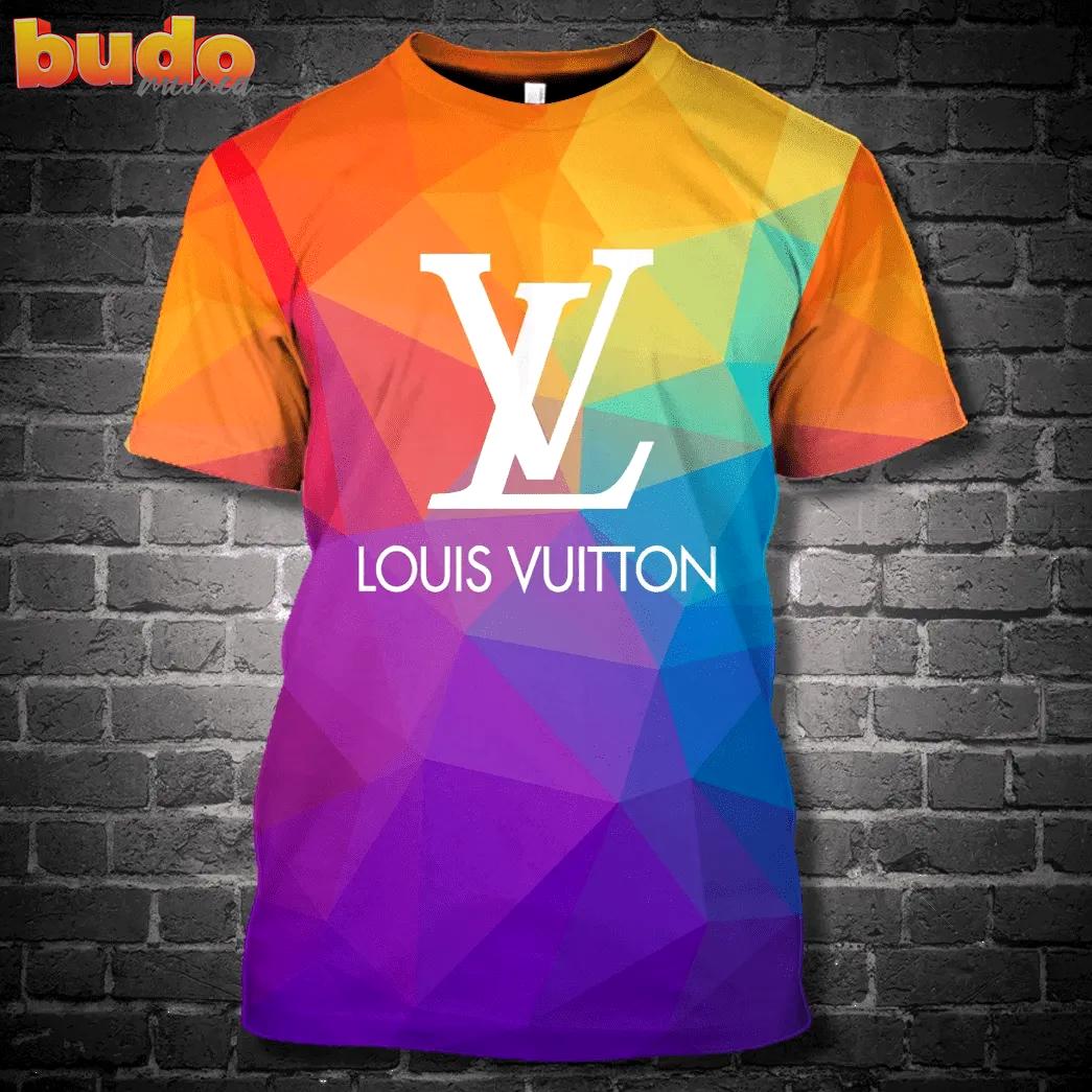 Louis vuitton colorful luxury brand premium unisex t-shirt outfit for men women