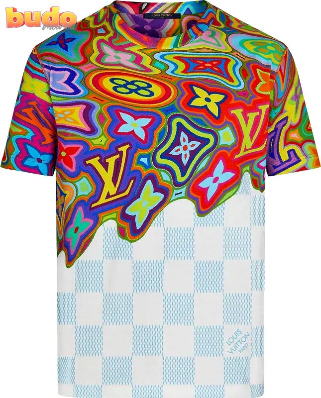 Louis vuitton colorful luxury brand t-shirt outfit for men women