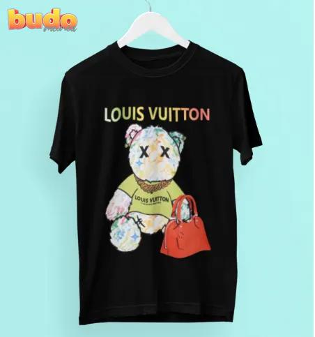 Louis vuitton colorful teddy bear luxury brand t-shirt for men women