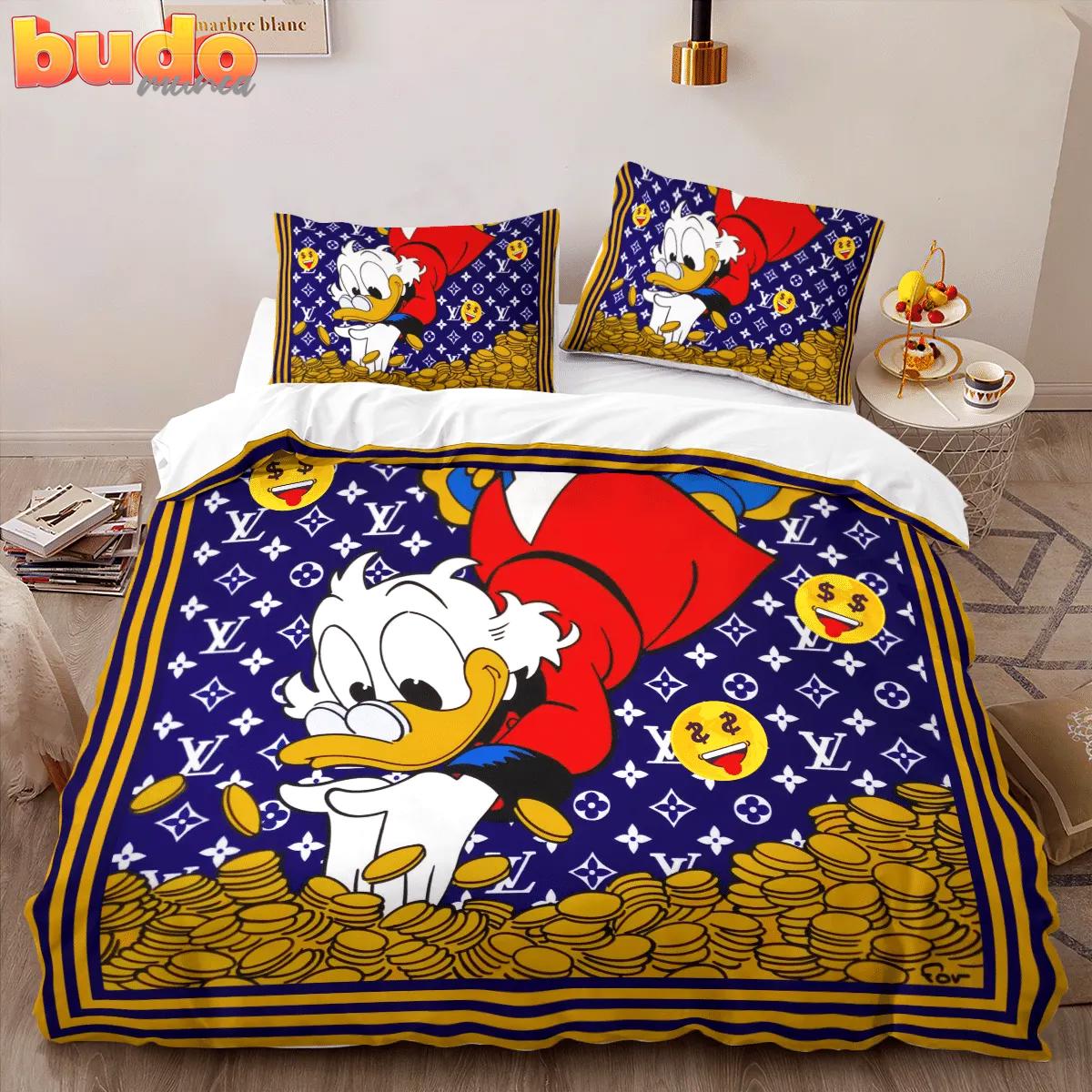 Louis vuitton donald limited edition luxury brand bedding set bedspread duvet cover set home decor