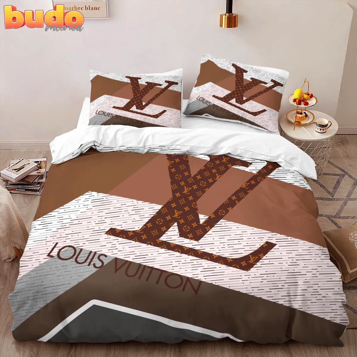 Louis vuitton fashion logo limited luxury brand bedding set duvet cover home decor