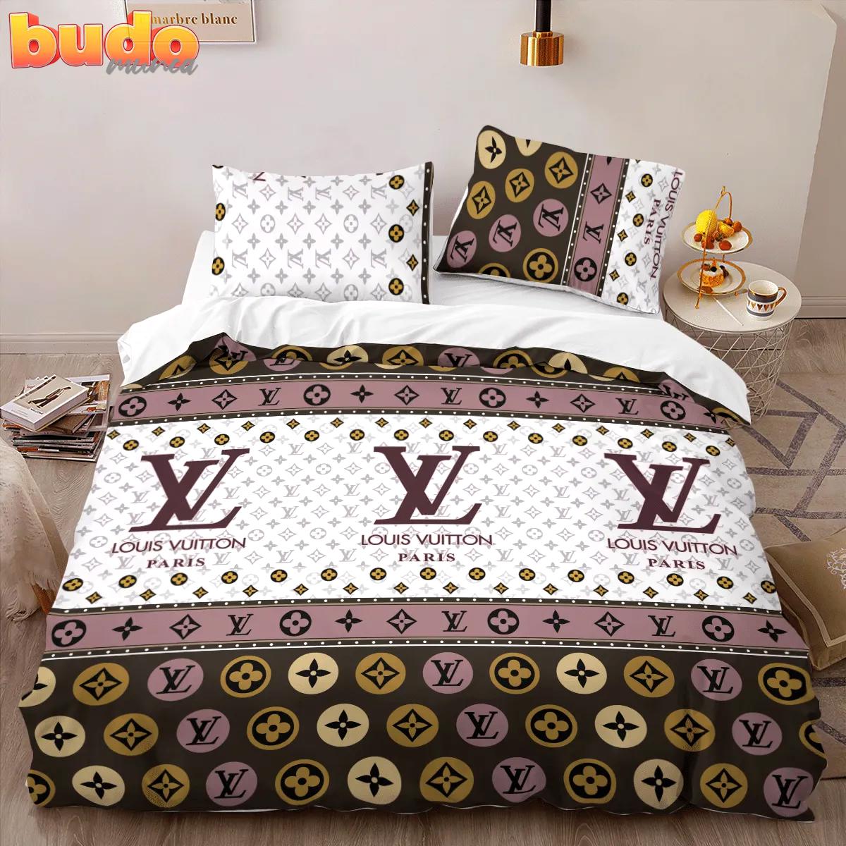 Louis vuitton hot logo limited edition luxury brand high-end bedding set lv home decor