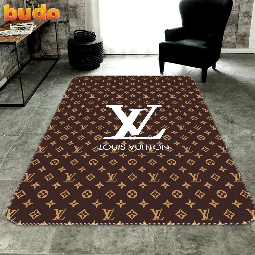 
                louis vuitton logo brown luxury fashion luxury brand premium rug carpet home decor
            