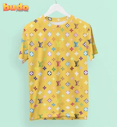 Louis vuitton logo yellow luxury brand premium t-shirt outfit for men women