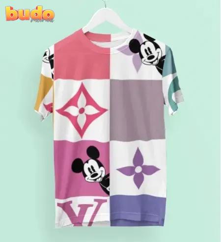 Louis vuitton mickey mouse logo luxury brand premium unisex t-shirt outfit for men women