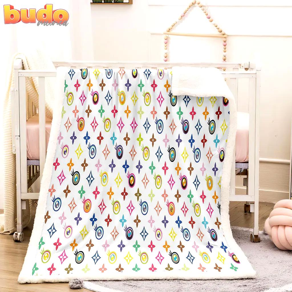 Louis vuitton multicolor lollipop luxury brand premium blanket fleece home decor