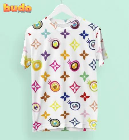 Louis vuitton multicolor white luxury brand premium t-shirt outfit for men women