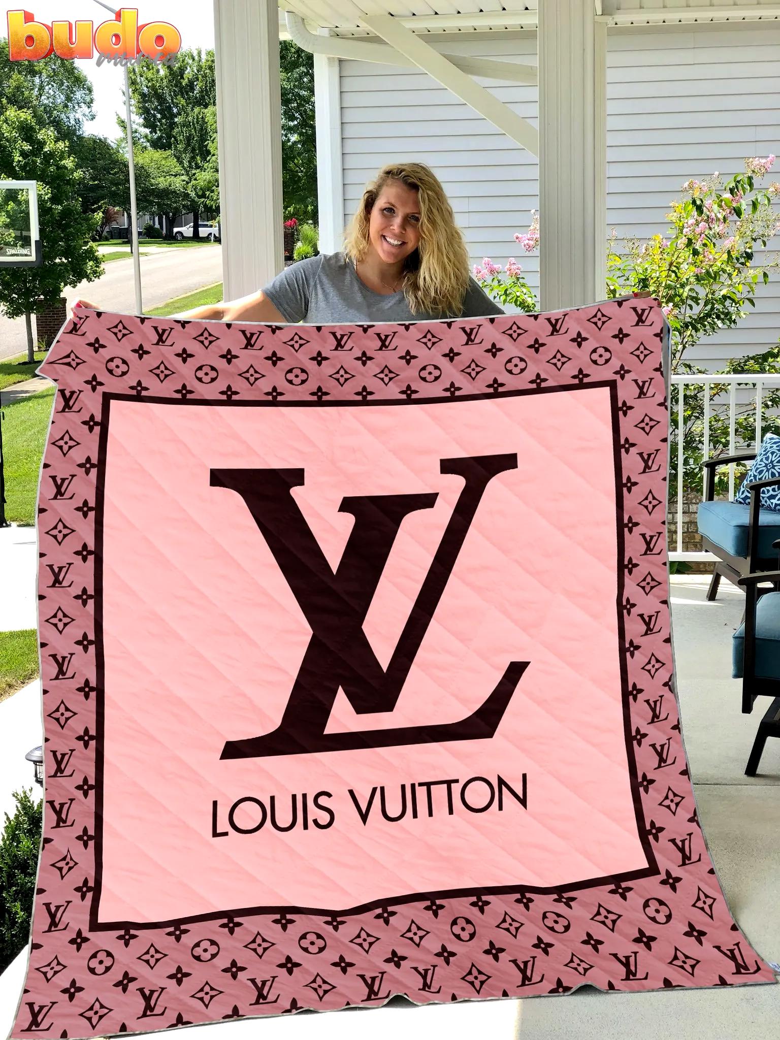 Louis vuitton pink luxury brand premium blanket fleece home decor